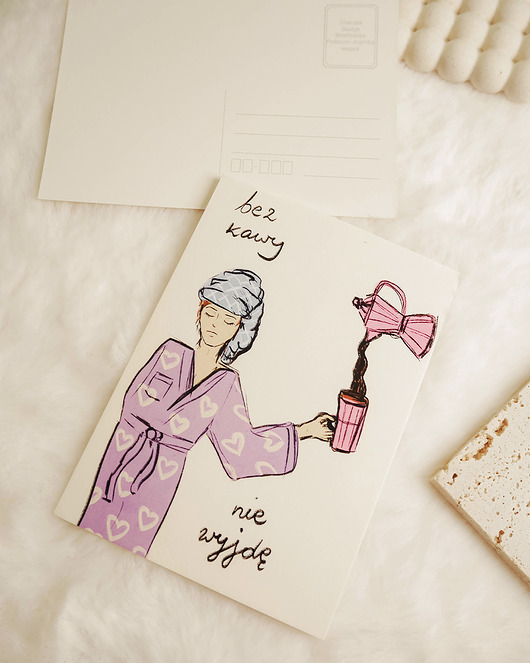 grafiki i ilustracje Pocztówka Ilustracja Kawa