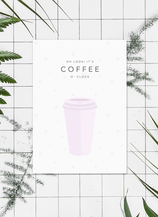 Plakat COFFEE O'CLOCK beleco