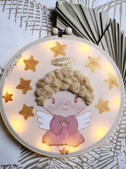 Chrzest - inne Obrazek anioł  na chrzest dla dziewczynki