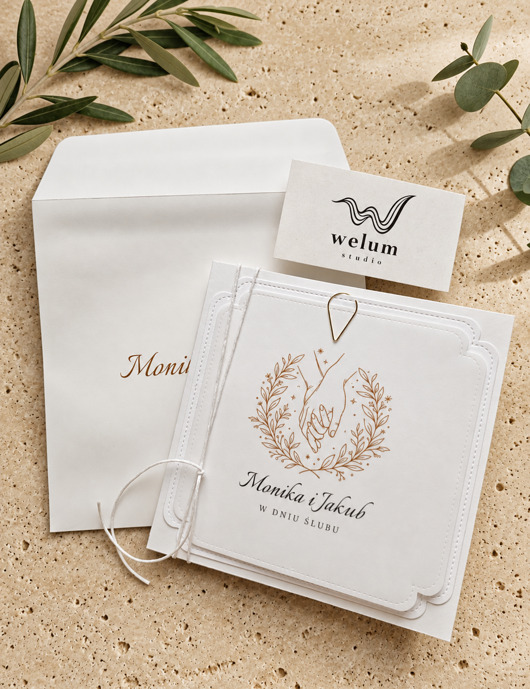 kartki scrapbooking LINEA Pamiątka ślubu z kieszonką na pieniądze