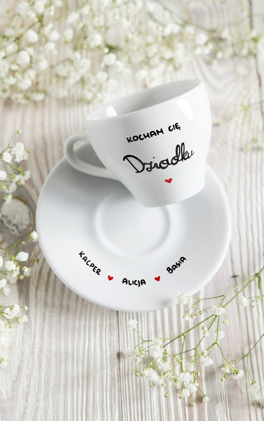 filiżanki Filiżanka dla dziadka, z imionami wnuków na spodku, prezent Dzień Dziadka