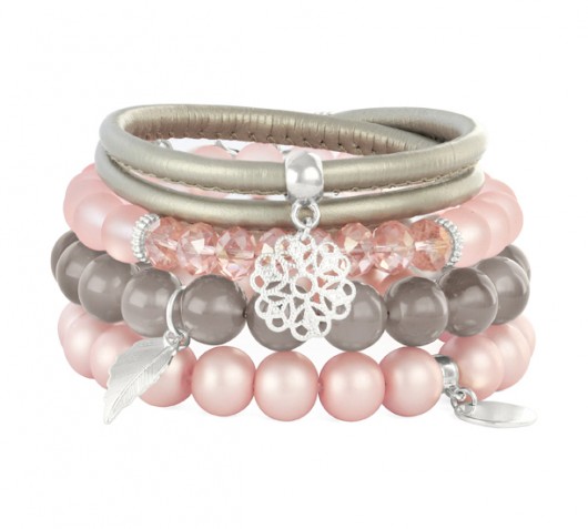 Satin,gray & light pink set. Lavoga