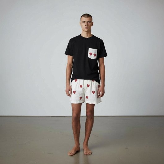 moda - inne Piżama Unisex bawełniana w walentynkowe serca