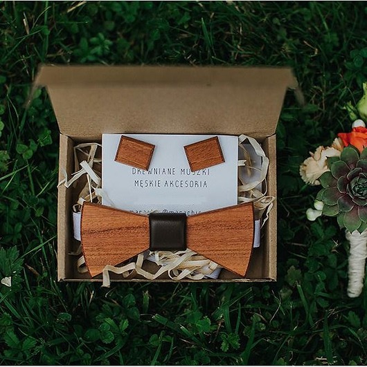 Drewniana muszka ELEGANT BROWN MARACHIC