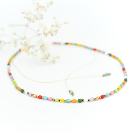 chokery Kolorowy choker z koralików