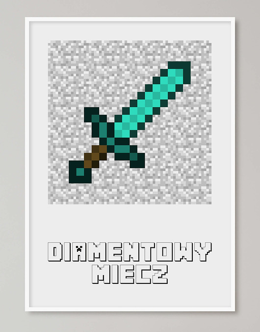 obrazy i plakaty do pokoju dziecięcego Minecraft plakat "Diamentowy miecz"