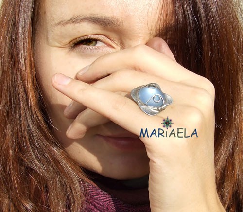 SECESJA SZRON NIEBIESKI MARIAELA