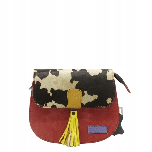 torby na ramię Torebka listonoszka zamszowa damska regulowany pasek kolorowa OLIVKA