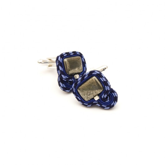 Spinki do mankietów soutache - granatowe maanuela