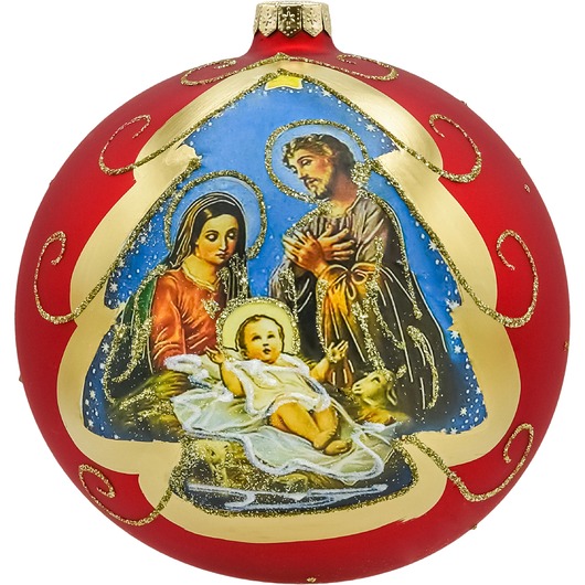 bombki Bombka okrągła szklana: Święta Rodzina