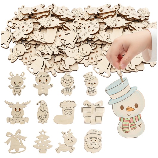 dekoracje świąteczne Ze sklejki ozdoby świąteczne 50SZT Kształty ozdoby