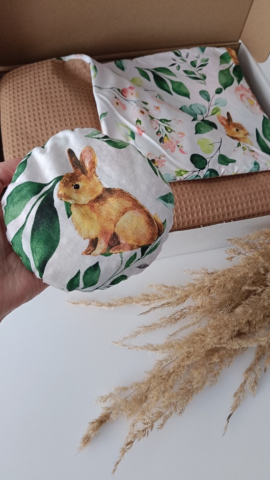 Chrzest - inne Gotowy zestaw prezentowy -  kocyk 120x75  + poduszka miś +termofor