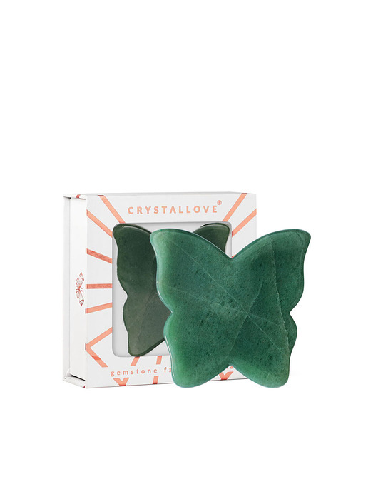 akcesoria dla niej CRYSTALLOVE Płytka gua sha motylek z awenturynu
