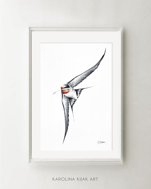 Jaskółka w locie IV- Plakat Glicee Print Karolina Kijak