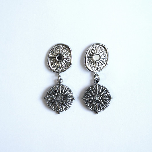 kolczyki - inne Kolekcja Starlight - kolczyki słońce - stal