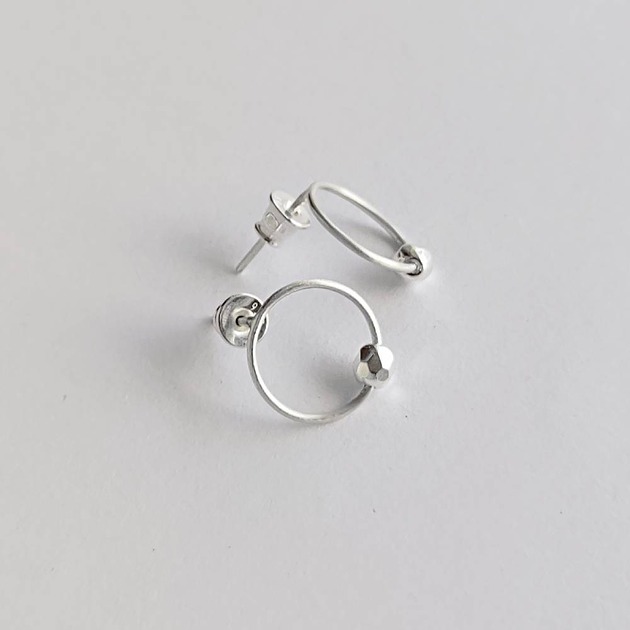 kolczyki z kamieniami Kolczyki OKRĄG