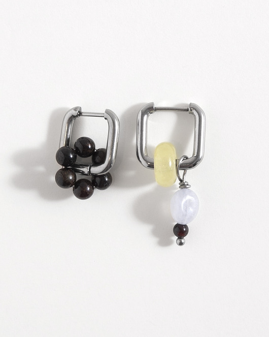 kolczyki z kamieniami Srebrne kolczyki z kamieni naturalnych