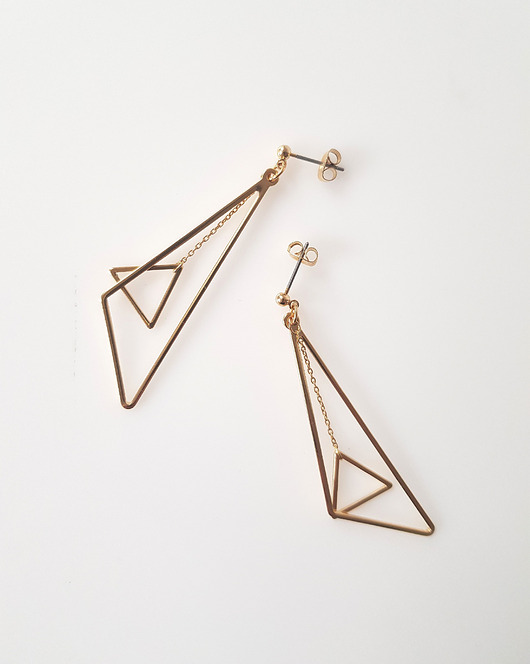 kolczyki pozłacane Kolczyki pozłacane W trójkącie