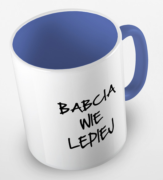 kubki Kolorowy kubek z hasłem BABCIA WIE LEPIEJ wersja 2 - mix kolorów