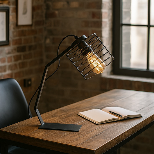 lampy stołowe Metalowa lampa biurkowa stołowa loftowa druciana DALBY LOFT