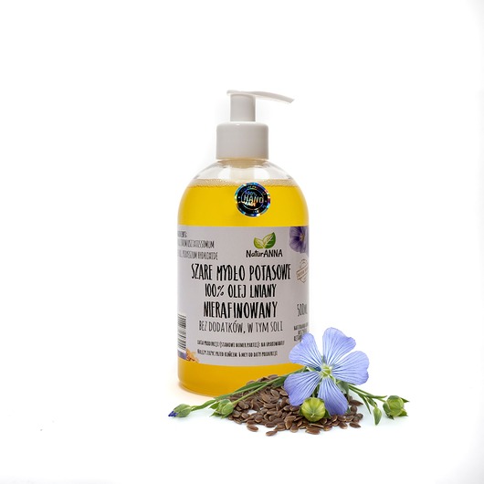 mydło w płynie SZARE MYDŁO POTASOWE 100% OLEJ LNIANY 500ml