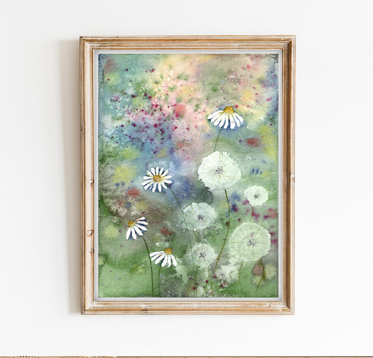 obrazy Oryginalna akwarela. Dmuchawce A5