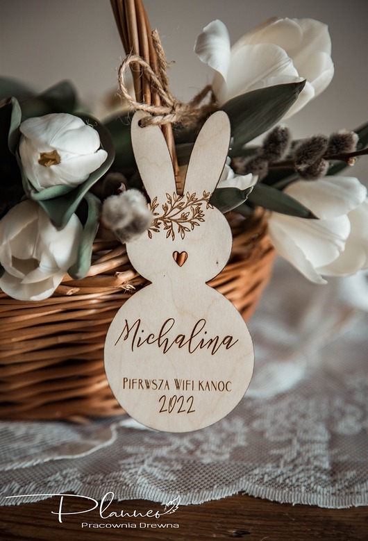 ozdoby wielkanocne Króliczek z wiankiem