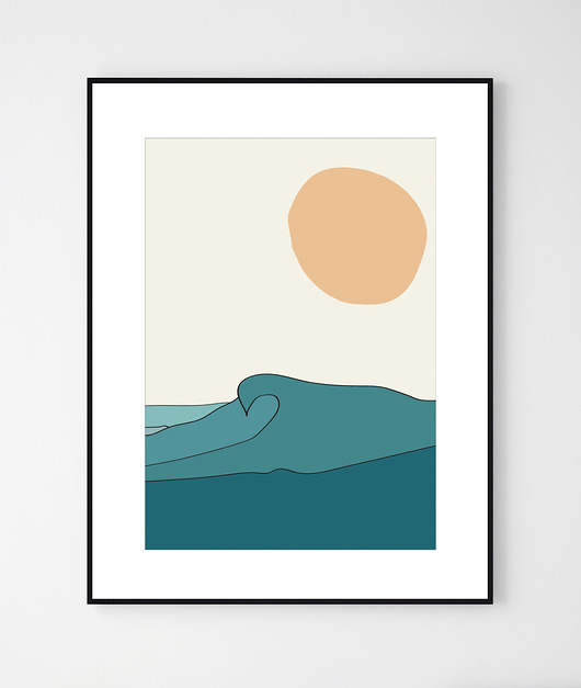 Plakat z motywem natury OCEAN/No.3 Szare Kropki