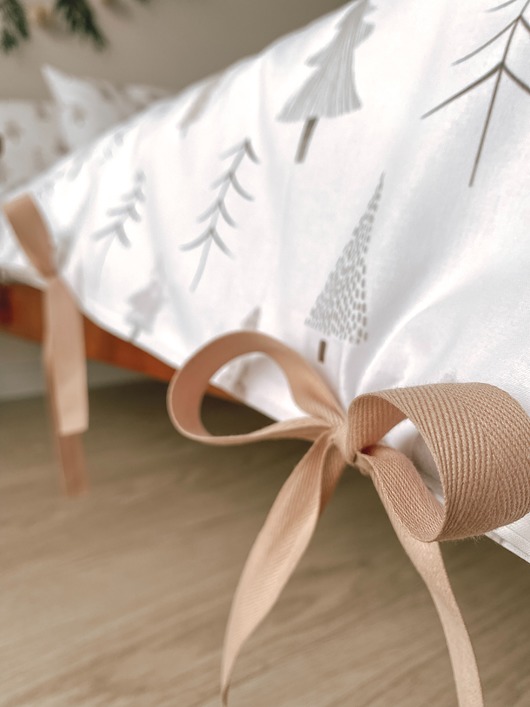 kocyki, kołderki, pościel dla dzieci Pościel świąteczna dla dzieci 100x135 cm / 40x60 cm - choinki scandi