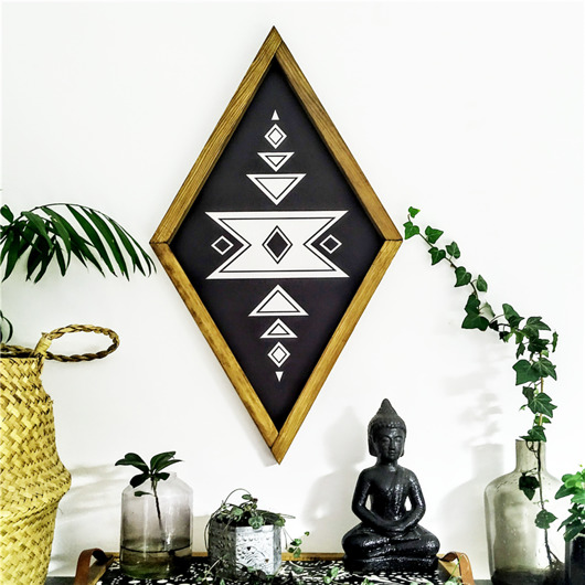 Drewniana tabliczka: Romb AZTEC - czarny 59x34cm Be ART