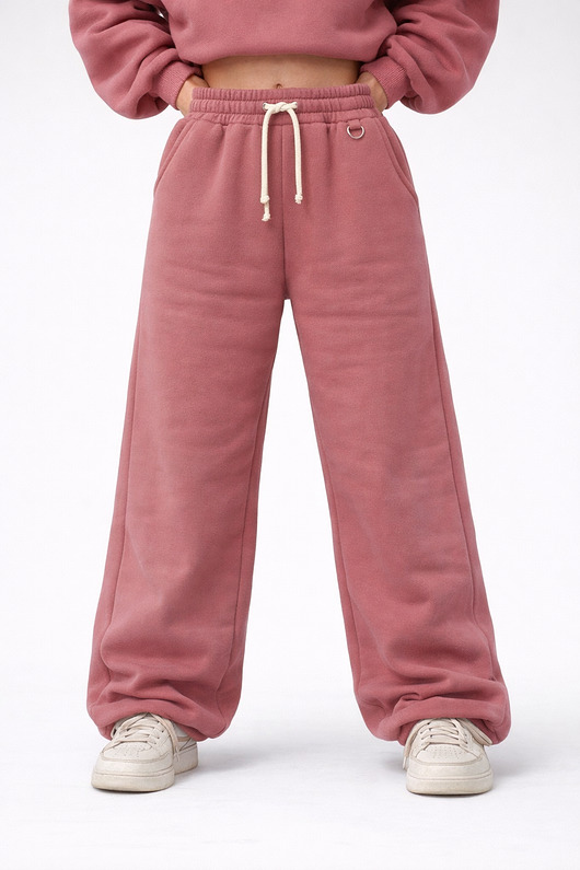 spodnie dresowe damskie Spodnie - 330 GSM   Brudny Róz