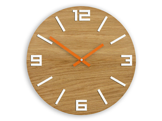 Zegar ścienny Dąb Arabic Biały 33,5 cm ModernClock