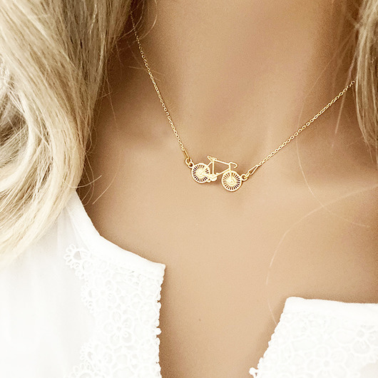 złote naszyjniki Naszyjnik z rowerem, złoty rower