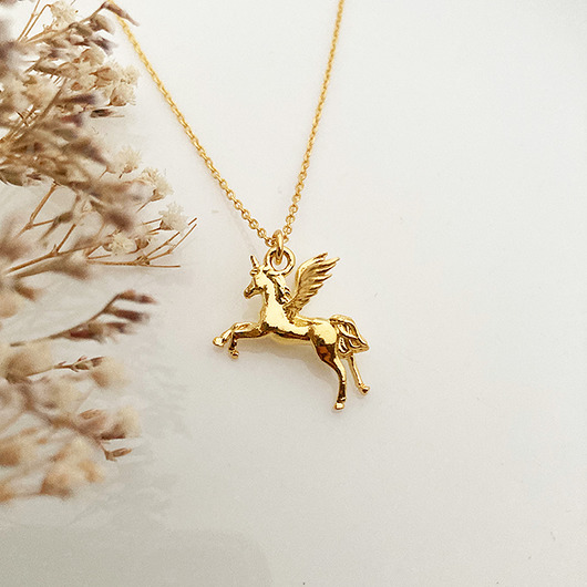 złote naszyjniki Naszyjnik z jednorożcem, złoty jednorożec