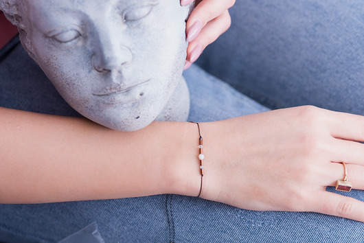 bransoletki z kamieni naturalnych Delikatna Bransoletka Zodiac Ryby Szafir Kamień Księżycowy Opal Akwamaryn