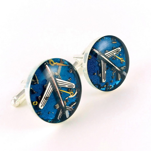 spinki do mankietów SPINKI - STEAM DREAM - SKYFLY (blue)