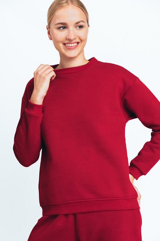 bluza bez kaptura damska Bluza Dresowa Czułość Czerwień