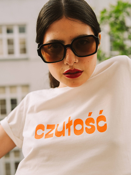 t-shirt damskie Koszulka Czułość - pomarańczowa