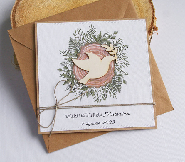 kartki, zaproszenia na chrzest Kartka, PERSONALIZACJA : Chrzest Święty