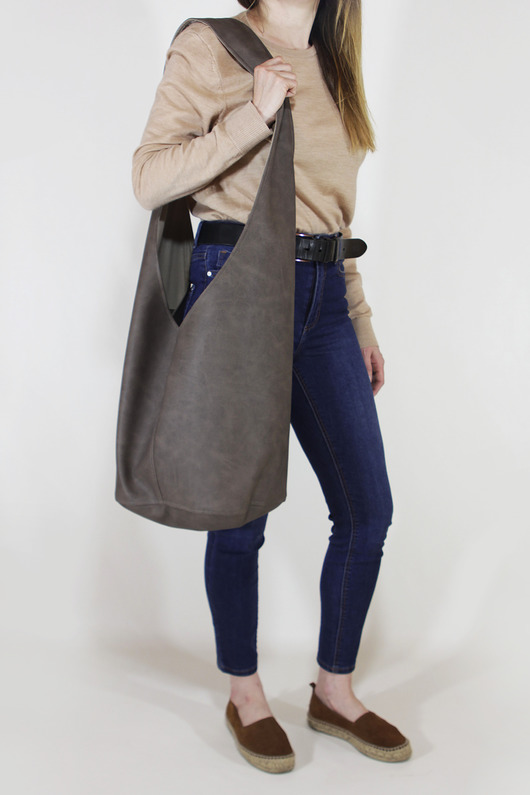 Long Boogi Bag jasnobrązowa / torebka hobo hairoo