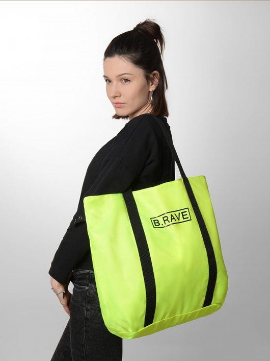 Torba Shopper Dwustronna Fluo Yellow Camo BRAVEBAGS