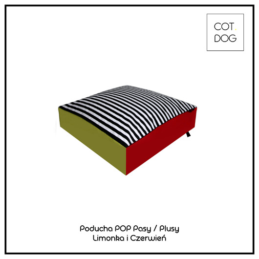 Poducha POP Pasy / Plusy czerwień rozmiar M Cot Dog