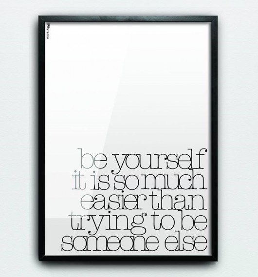 BE YOURSELF czarno-biała grafika // 40x50cm MM House Design