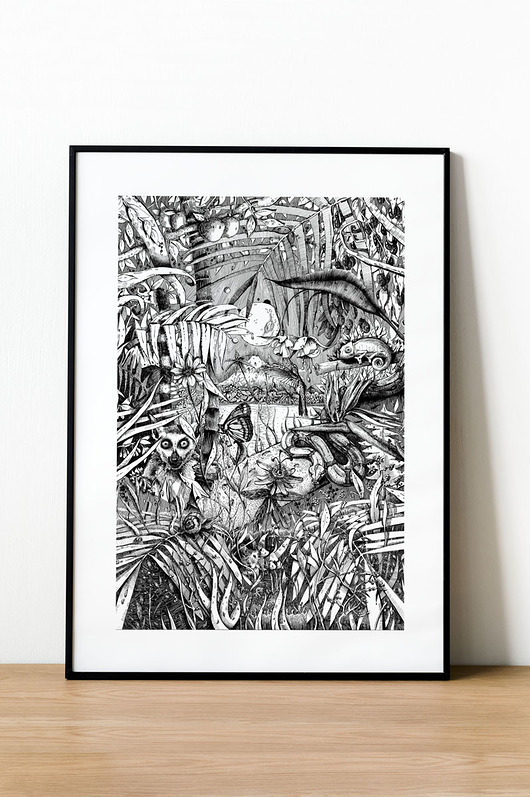 grafiki i ilustracje Rysunek graficzny "Tejemnice Dżungli"