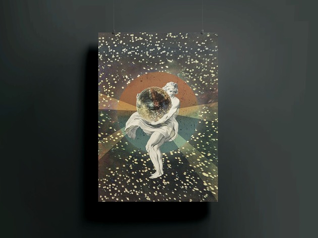 grafiki i ilustracje Plakat - kolaż - Disco Ball - 30x40