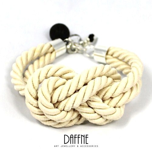 Bransoletka Ecru Rope Knots with Lava by Daffne LOVINA PRINTS