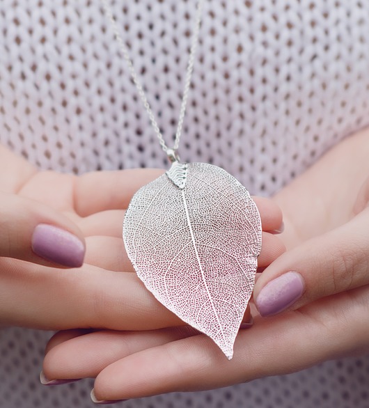 NASZYJNIK Z AŻUROWYM LIŚCIEM - SREBRO 925  Coccola JEWELLERY