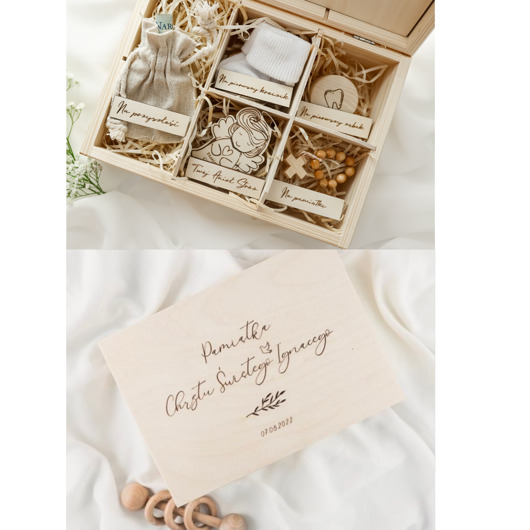 akcesoria na chrzest BOX Pamiątka Chrztu Świętego ZESTAW NA CHRZEST