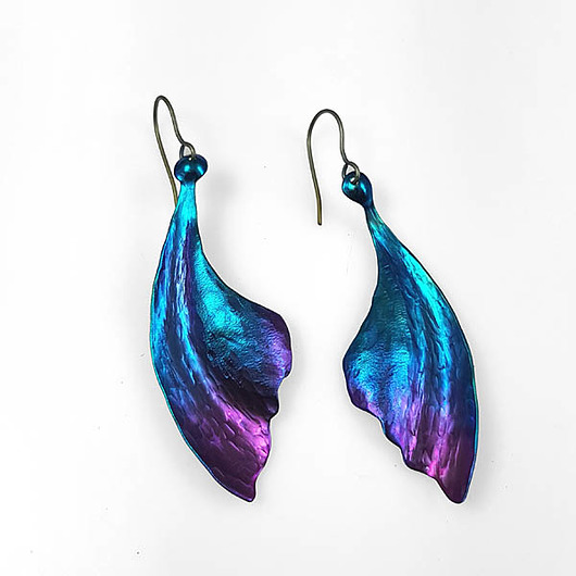 kolczyki - inne Liście z tytanu