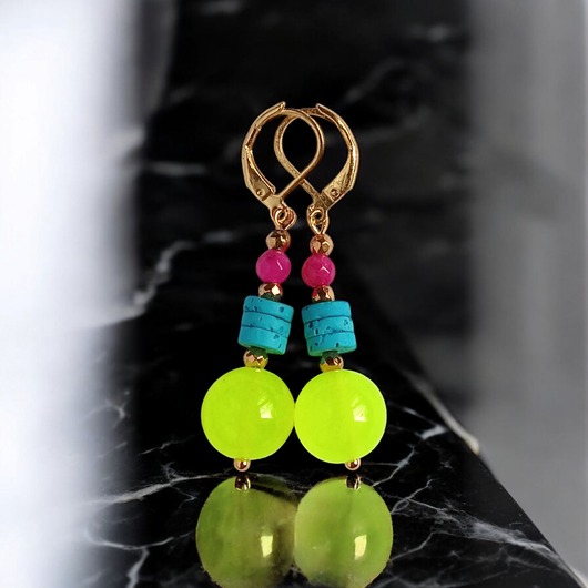 kolczyki z kamieniami Kolczyki : FLUO summer collection ::  5cm